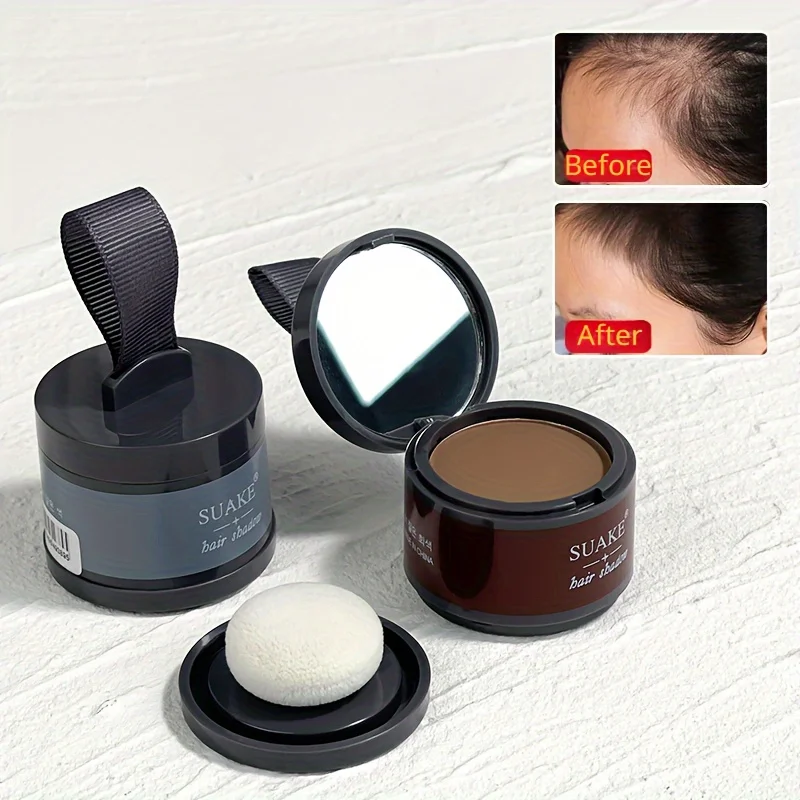1pc 헤어 라인 파우더 블랙 브라운 루트 커버 천연 인스턴트 방수 헤어 라인 섀도우 파우더 헤어 컨실러 커버리지 4 색