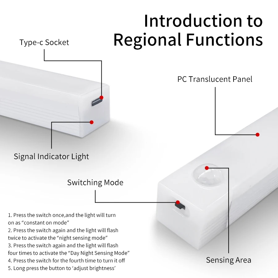 Motion Sensor Light ไร้สาย LED Night Light ตู้เสื้อผ้าตู้ตู้เสื้อผ้าโคมไฟห้องครัวบันได Backlight 10/20 /30/50 ซม.