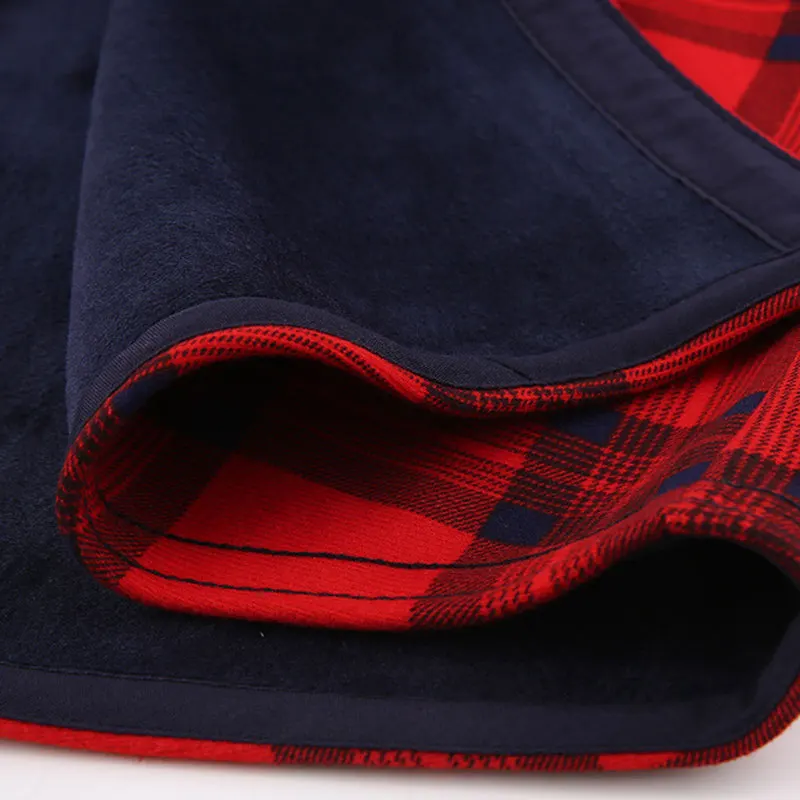 เสื้อเชิ้ตผู้ชายขนาดอเมริกันแขนยาวฤดูใบไม้ร่วงฤดูหนาว WARM PLUS ขนแกะหนาลายสก๊อตขนาดใหญ่แฟชั่นฟรีเหล็ก