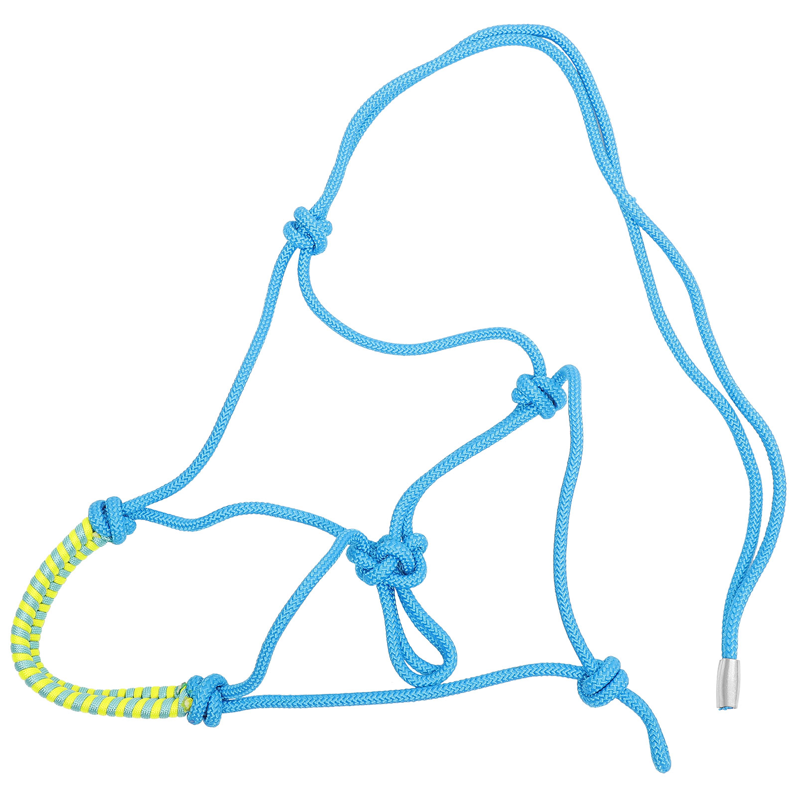Corda trançada cabeça de cavalo colar halter resistente ao desgaste halteres de náilon para mostrar estilo ocidental bridas bitless portátil fornecimento de cavalo