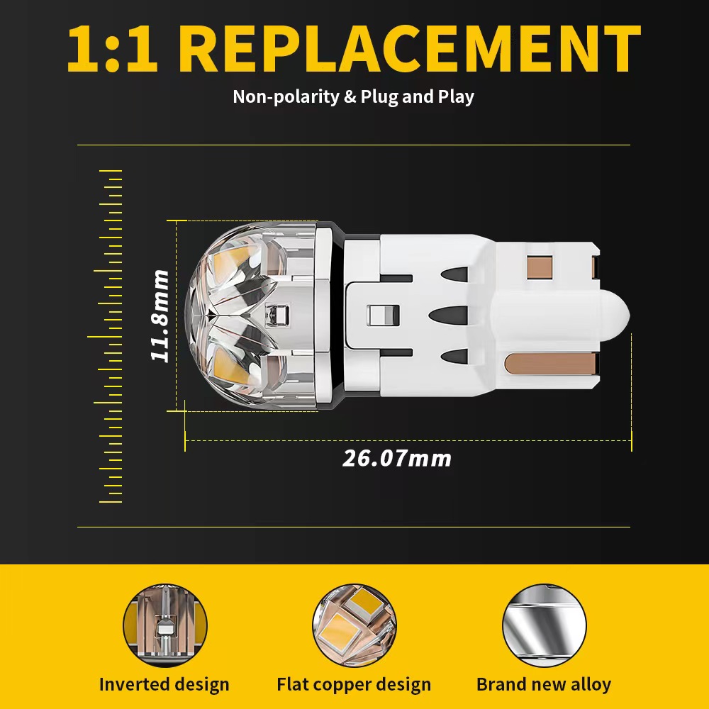 2 uds Super T10 W5W luz Led para coche Nichia 3030 Chips Emc bombilla de lámpara sin polaridad iluminación de matrícula de cúpula automática DC12-50V blanco