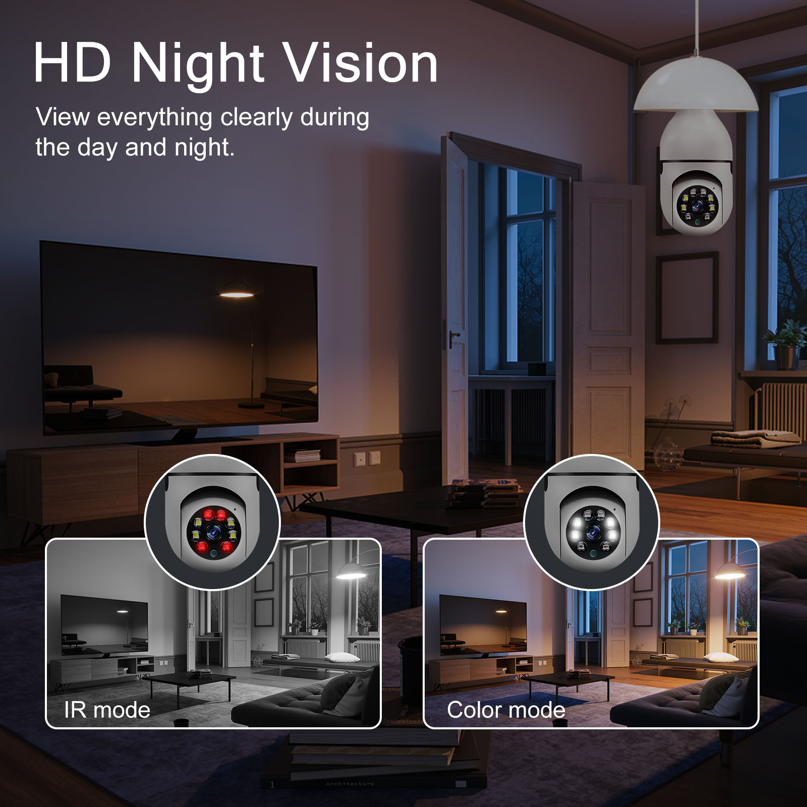 1/4 pçs 3mp e27 lâmpada ip wifi câmera de vigilância de vídeo interna proteção de segurança monitor do bebê cor cheia visão noturna cam