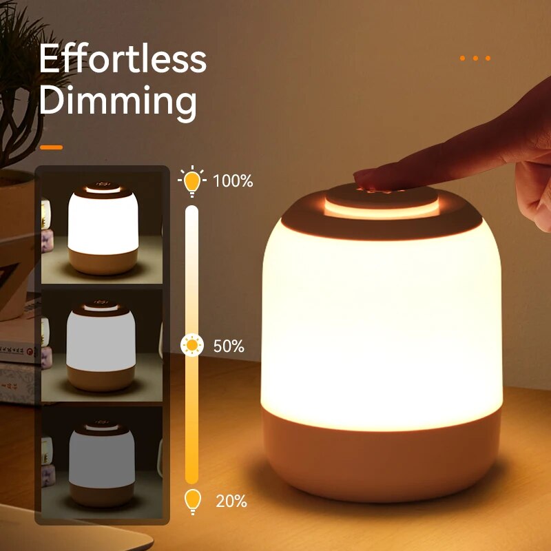 Lampada da notte a LED Lampada da tavolo Lampada da comodino Lampada da camera da letto con sensore tattile Lampada da scrivania portatile Luce per regali per bambini Led