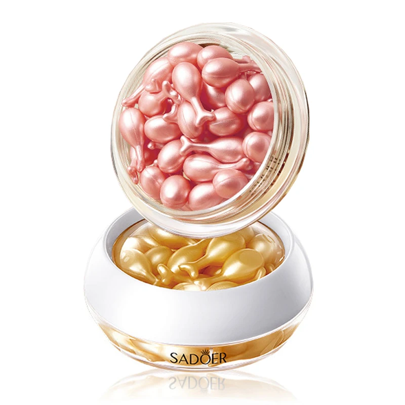 30 pçs sadoer rosa sanil rosto soro cápsula hidratante facial brilho endurecimento essência facial beleza rosto produtos de cuidados com a pele