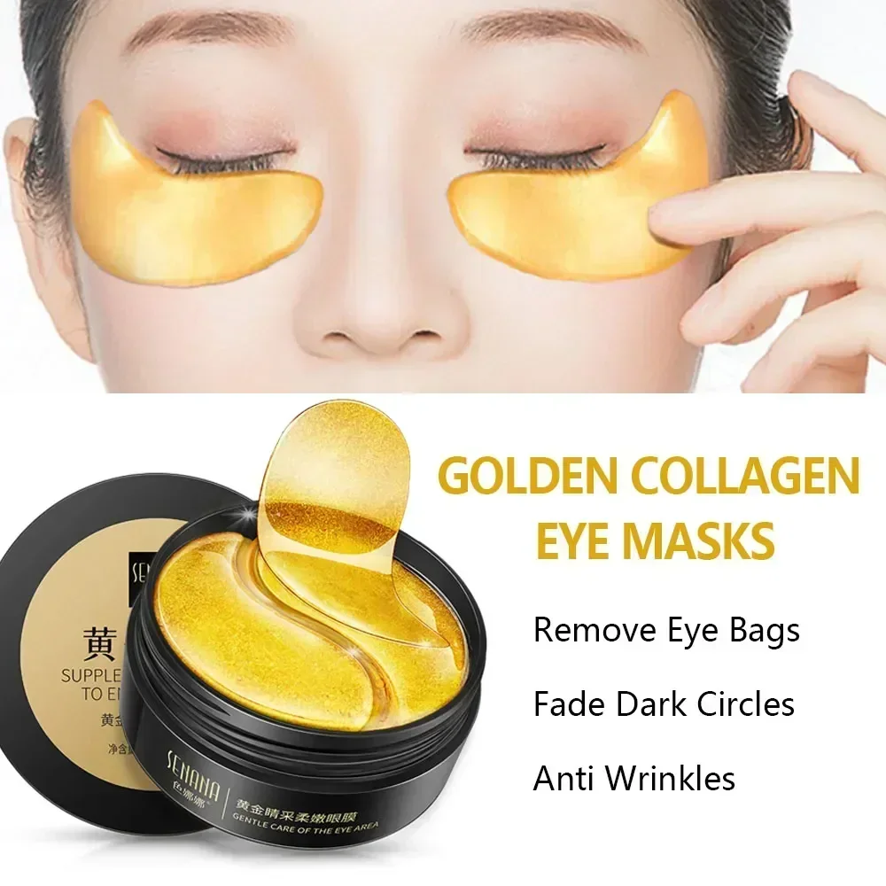 Produtos de cuidados com a pele 24k ouro ácido hialurônico máscara de olho remover olheiras colágeno remendos de olho coreano produto de cuidados faciais
