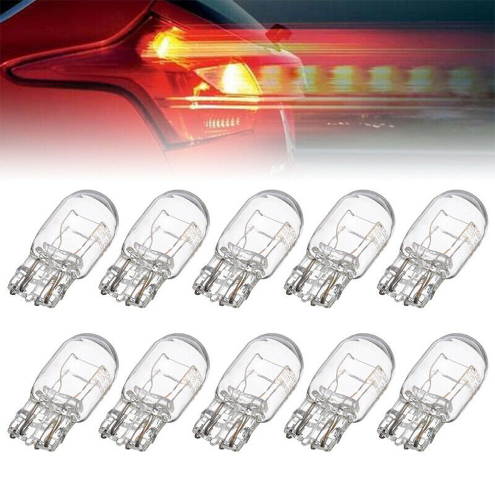 10pcs T20 7443 7440 ไฟสัญญาณ W21/5W แก้วใส DRL ไฟวิ่งกลางวันเลี้ยวหยุดสัญญาณเบรคหลอดไฟหาง