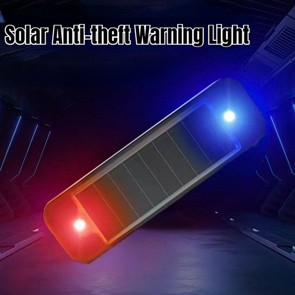 Mini LED a energia solare per auto Spia di sicurezza notturna Allarme simulato Lampada di avvertenza antifurto wireless Lampada di allarme fittizia lampeggiante