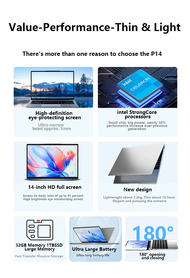 Novo 14.1 Polegada intel n3700 computador portátil windows 11 pro 16gb ddr4 512gb 2tb ssd portátil notebook pc escritório estudo jogos portátil