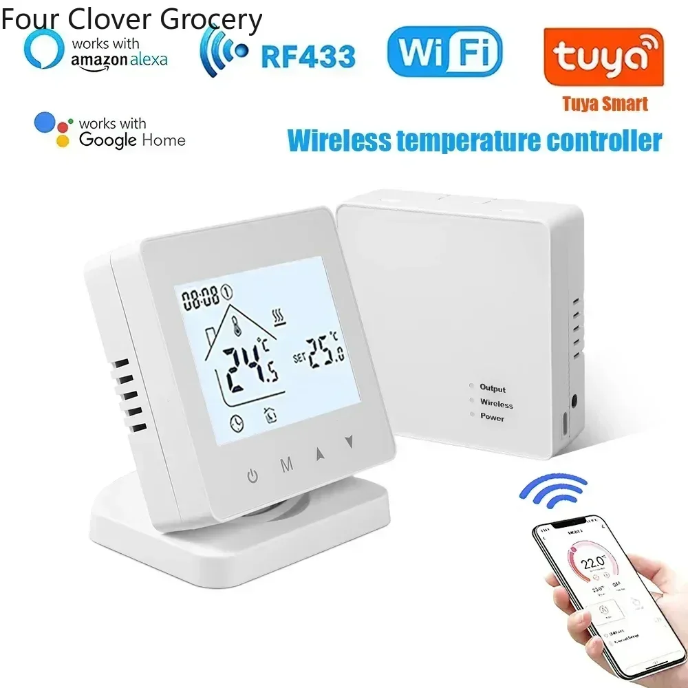 Termostato WIFI inteligente Tuya para caldera de Gas, calefacción de habitación, controlador de temperatura RF para el hogar, termostato programable, Google Alexa Alice