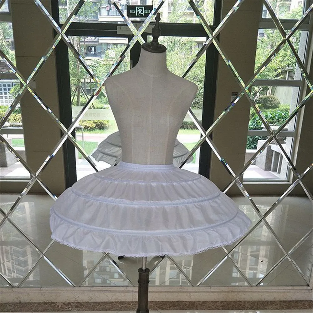 Sottogonne da sposa bianche a 3 cerchi per abito corto Gonna da balletto Ragazze Crinolina Elastico in vita Sottogonna Jupon Court