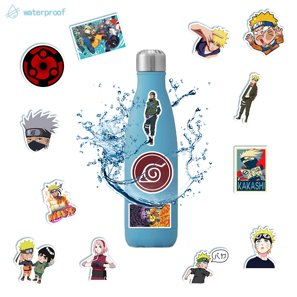 50 pçs naruto adesivos anime dos desenhos animados uzumaki naruto telefone guitarra skate portátil decoração graffiti adesivo criança decalque presente brinquedo