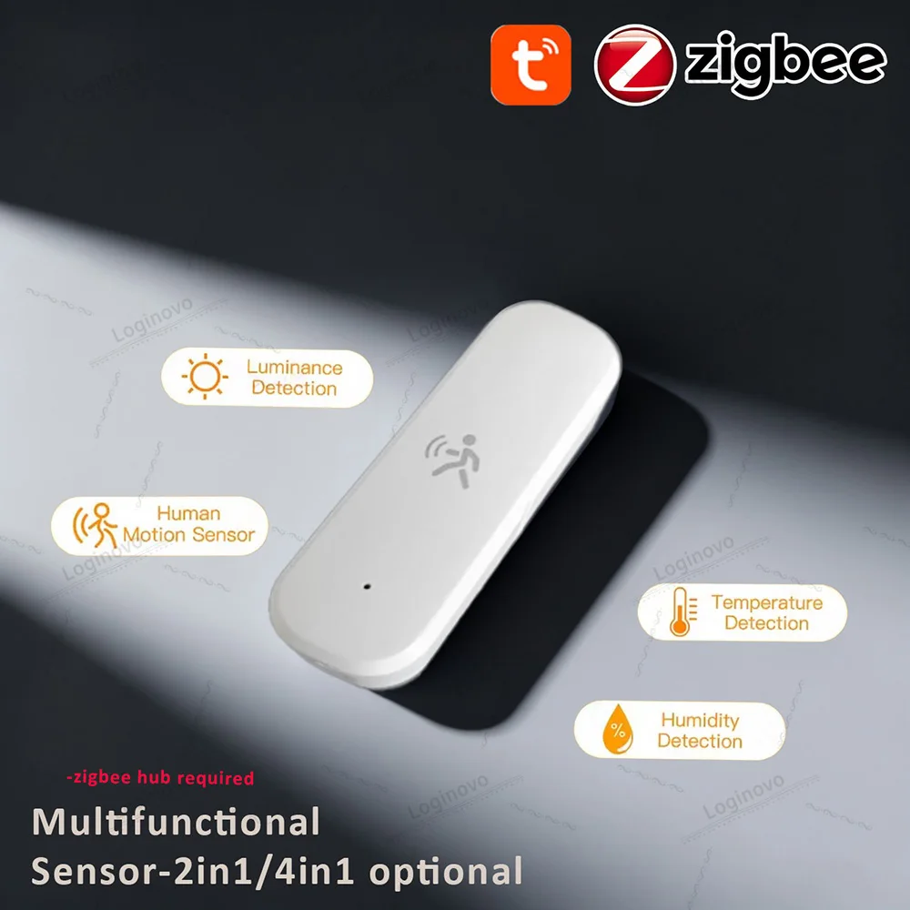 Zigbee 3.0 mmwave radar pir sensor de movimento com luminância de luz detecção de umidade temperatura para tuya automação residencial inteligente