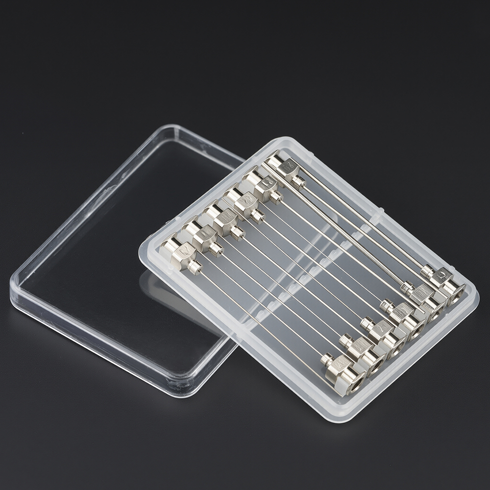 12 упаковок, 8 г-25 г, 50 мм, дозирующая игла из нержавеющей стали, тупая игла для шприца, 2 дюйма, для наполнения шприцов для клея