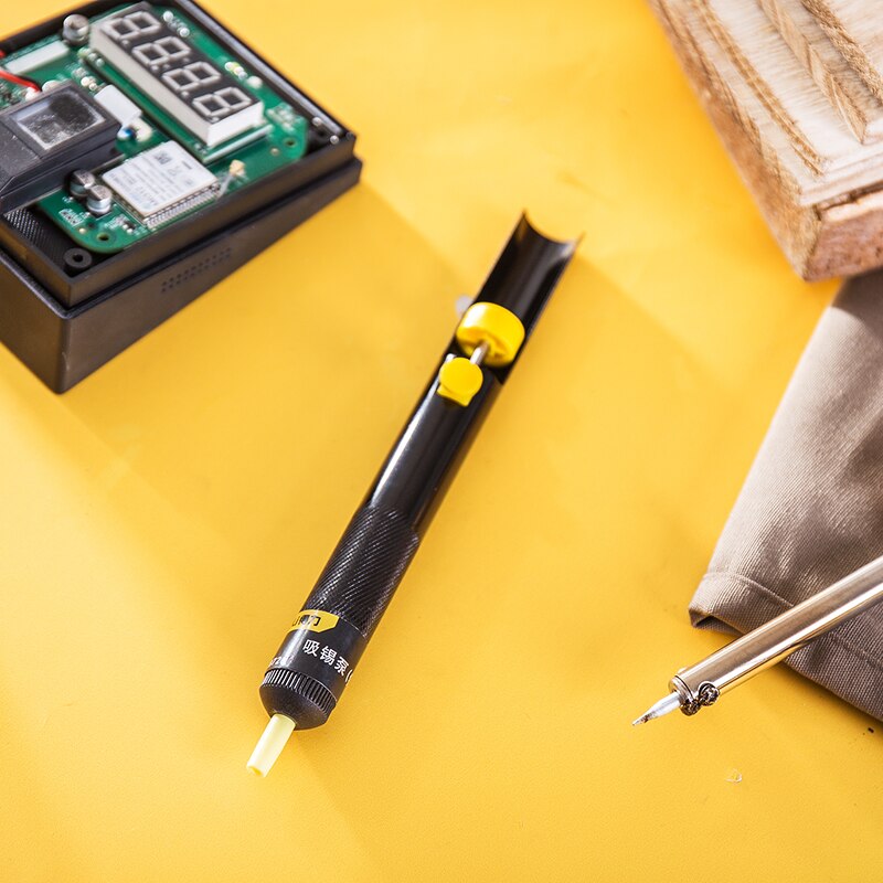 Deli Desoldering Pump Sucker Pen Removal Vacuum Desolder High Temperature Resistance Hand Welding Tools