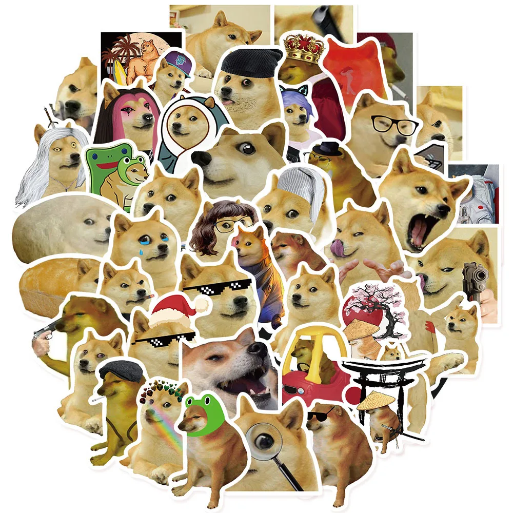 50PCS Creative European และ American Emojis,กังวลสุนัขสนุกสุนัข Series สติกเกอร์,โน้ตบุ๊คกาวสติกเกอร์