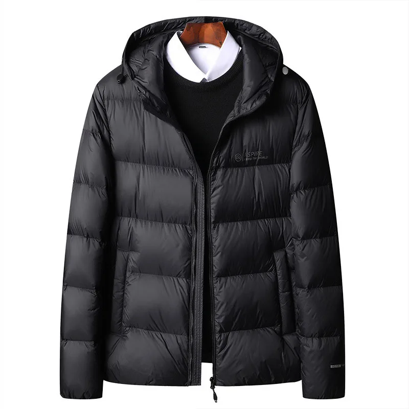 Schinteon Hoge Kwaliteit Heren 90% Witte Eend Donsjack Herfst Winter Casual Uitloper Met Kap Jas Plus Size Mannelijke kleding