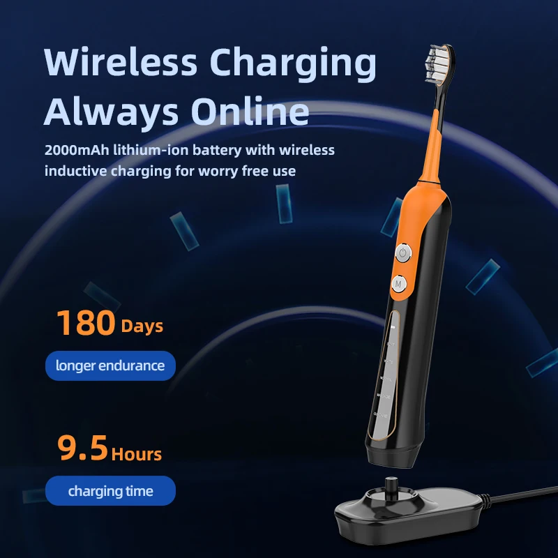 SUBORT S9 cepillo de dientes eléctrico sónico inalámbrico USB recargable cepillo de dientes blanqueador impermeable Ultra sónico cepillo de dientes automático