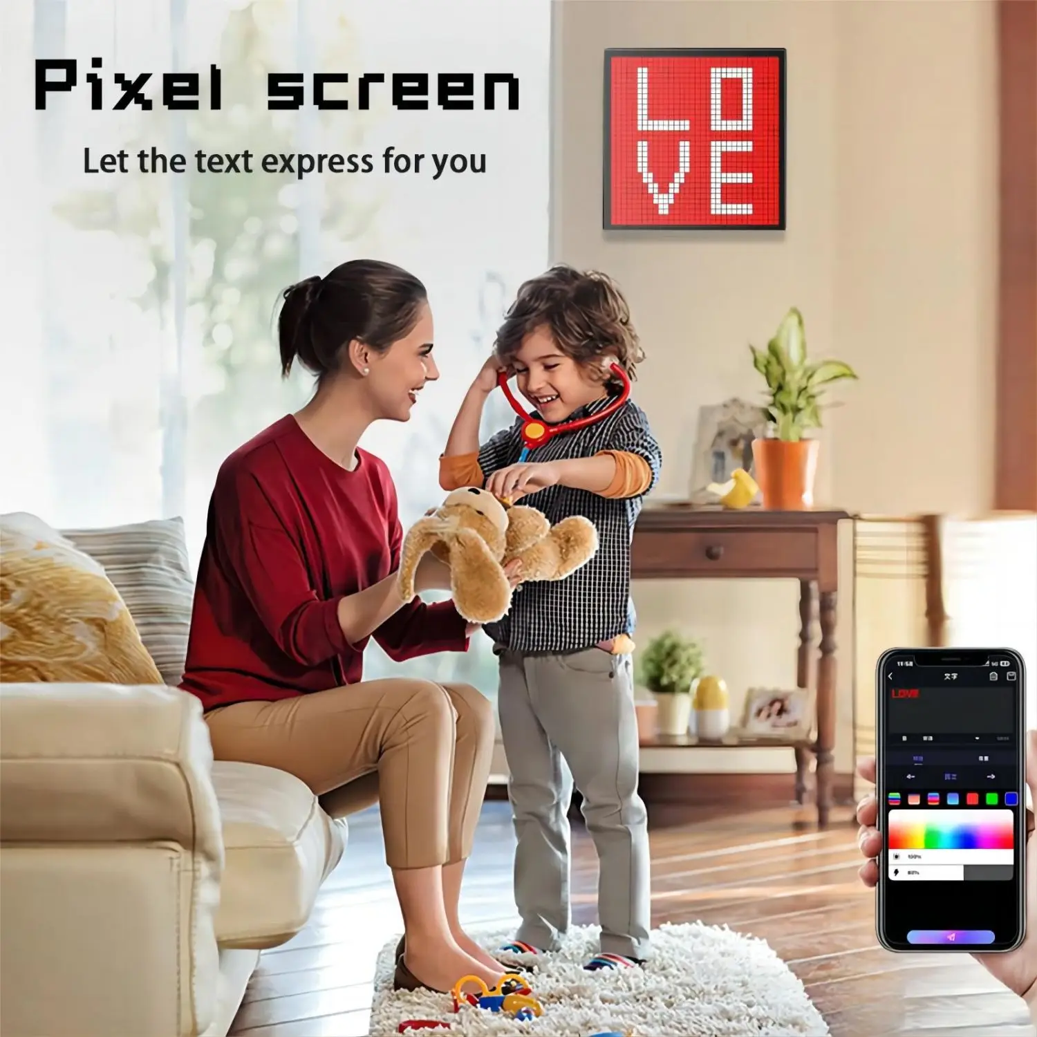 Pantalla de píxeles de matriz LED inteligente RGB DIY Graffiti Bluetooth aplicación Control arte pantalla para decoración de sala de juegos marco de animación genial