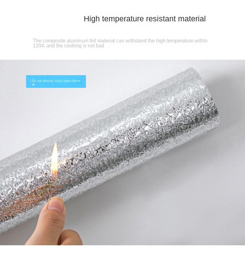 Pegatina autoadhesiva a prueba de aceite para cocina, papel tapiz ignífugo impermeable para armario de estufa, papel de aluminio, papel de estaño, decoración del hogar