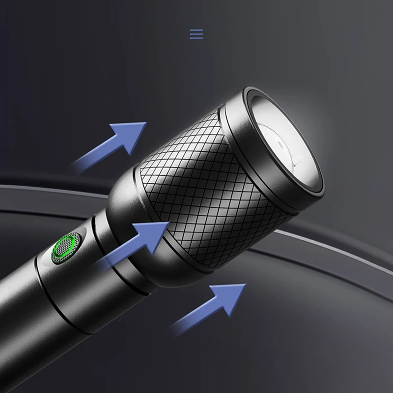 Linterna portátil con zoom óptico Philips con 4 modos de iluminación USB C recargable para acampar autodefensa