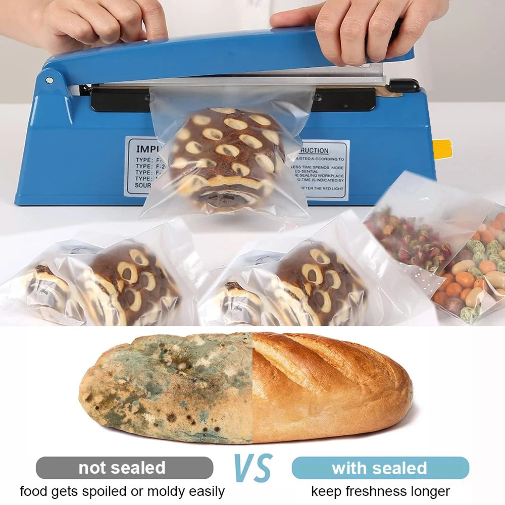 Macchina per sigillare sacchetti di calore elettrica Sigillatrice per sacchetti di plastica Pressa manuale Sigillatura per alimenti Sigillatrice per impulsi sacchetti di plastica Macchina per imballaggio a calore veloce