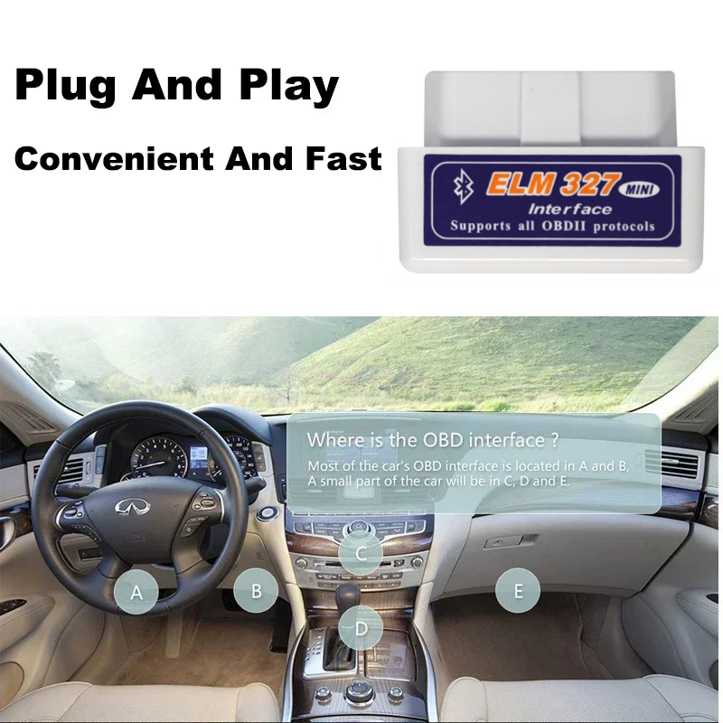 2025 Mini ELM327 V1.5/V2.1 Bluetooth OBD2 Scanner Code Reader Auto Diagnostische Hulpmiddelen Controleer Motor Fout Detector 16 PIN Adapter