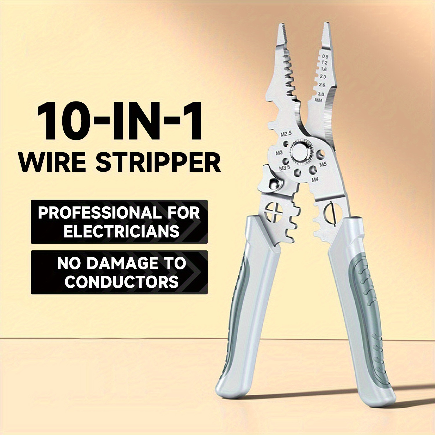 Electrician Pliers with Wire Stripper, Cutter & Separator – Durable Sharp Tool for DIY Cable Repair, Easy to Use, 10-in-1 Design