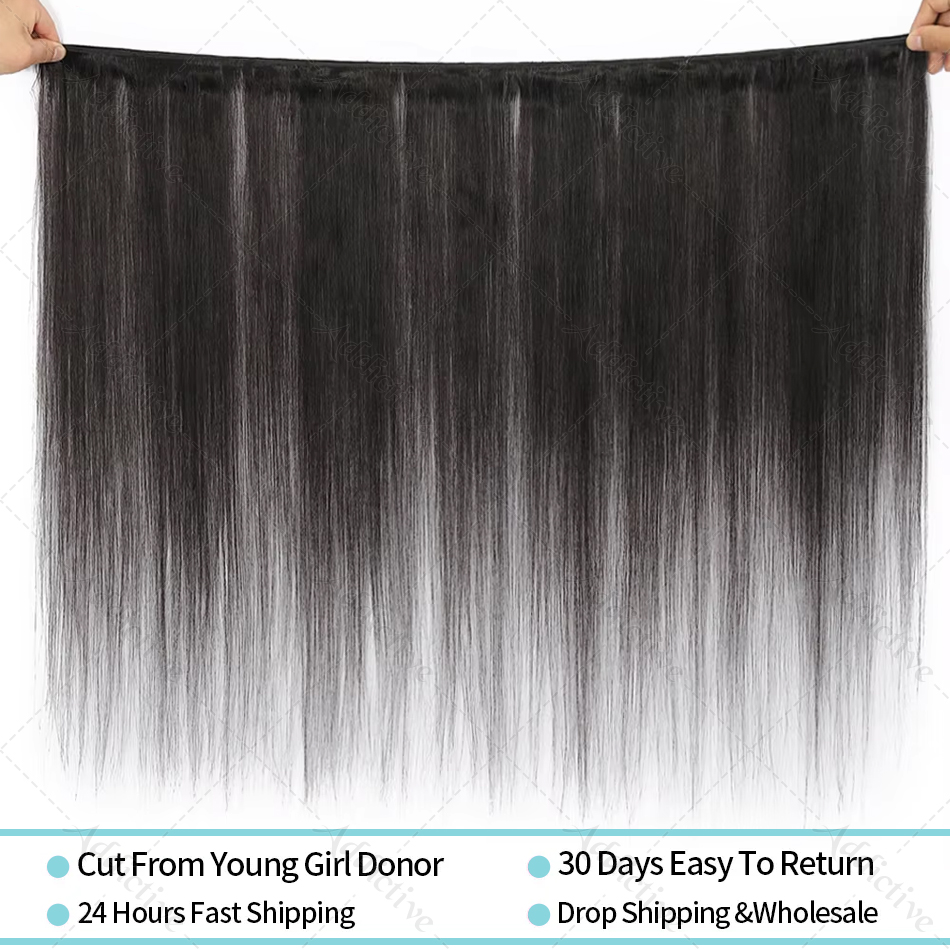 ブラジルのストレートヘアエクステンション,レミー100% ナチュラル,生の髪,30インチ,32インチ,40インチ,3ピース,4ピース,女性用