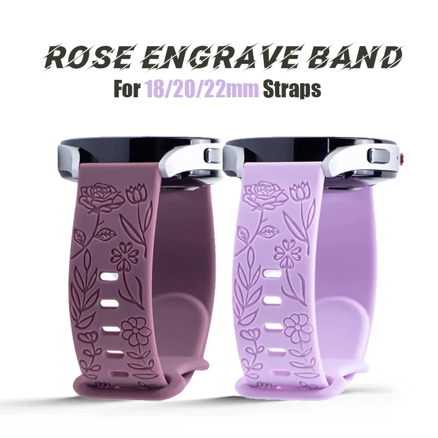 時計用ローズ刻印バンド,腕時計,huawei gt4,gt3 pro,gt2,Amazfit用ブレスレット,18mm, 20mm, 22mm, 41mm, 46mm
