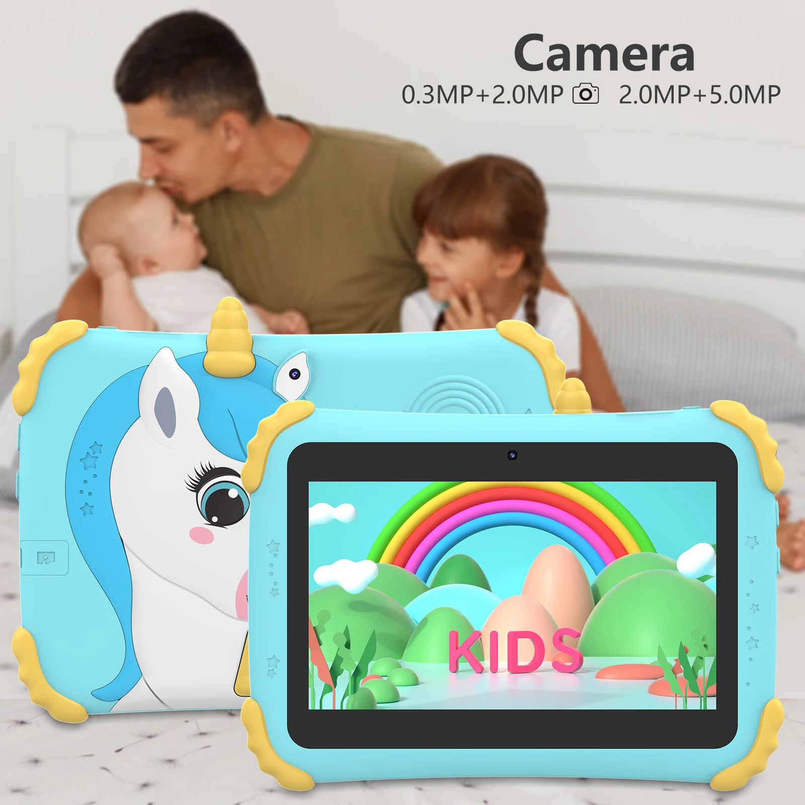 Tabletas Android de 7 pulgadas para niños, tabletas con Wifi, protección ocular, tabletas de aprendizaje, Software educativo para juegos, PC