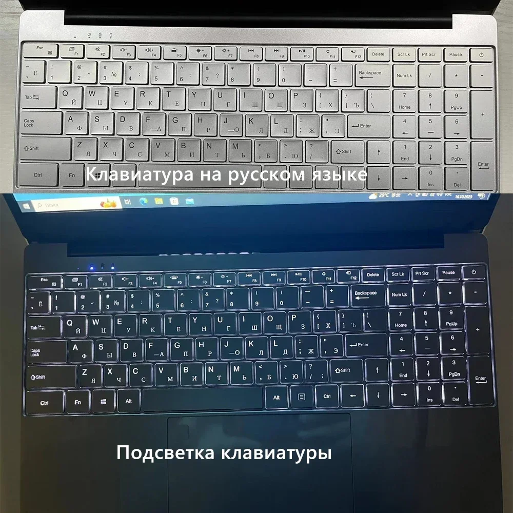 Pantalla IPS de 15,6 pulgadas teclado plateado portátil 16GB RAM 2TB Intel Celeron 11th N5095 Windows 10/11 Pro, PC portátil de oficina