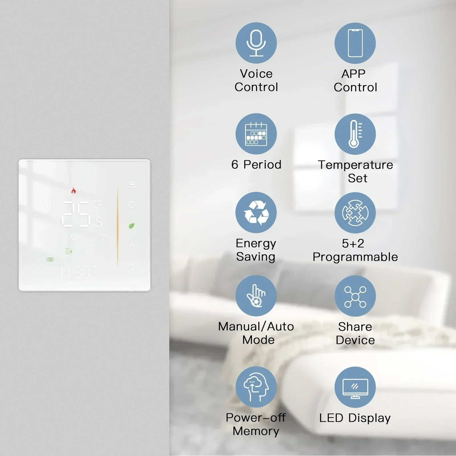 MOES WiFi agua/termostato de calefacción de suelo eléctrico Zigbee agua caldera de Gas Control de temperatura Tuya/aplicación inteligente Alexa Google Voice
