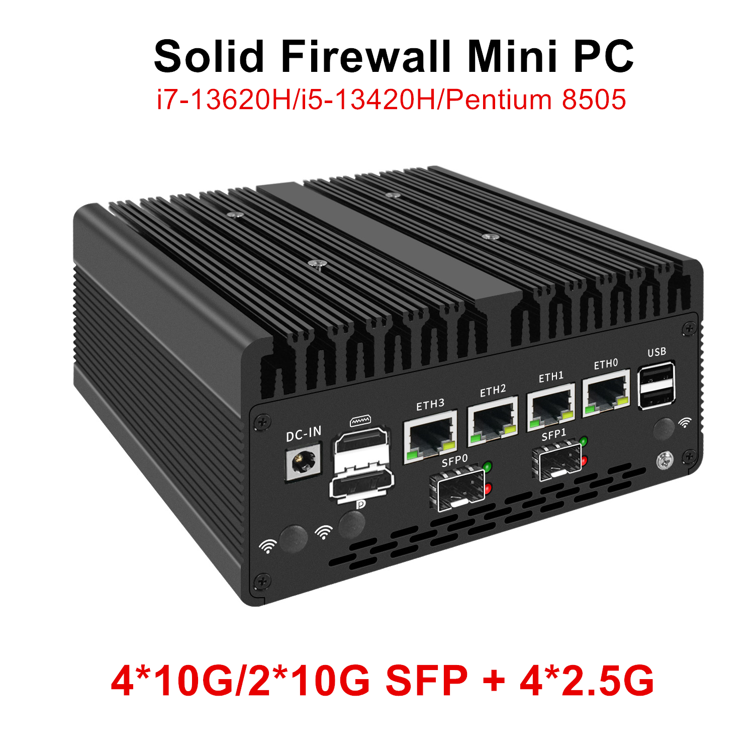 Topton Neuer Firewall Mini-PC 4*/2*10G SFP+ Intel i7 13620H 8505 4xi226-V 2,5G 2*DDR5 NVMe Industriecomputer Home Server Proxmox