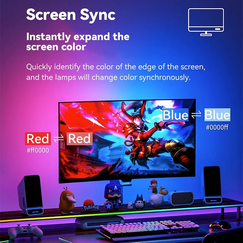 Tira de luces de sincronización de pantalla de ordenador, Monitor, luces LED Ambilight, iluminación ambiental, retroiluminación de PC, luz de recogida, sala de juegos