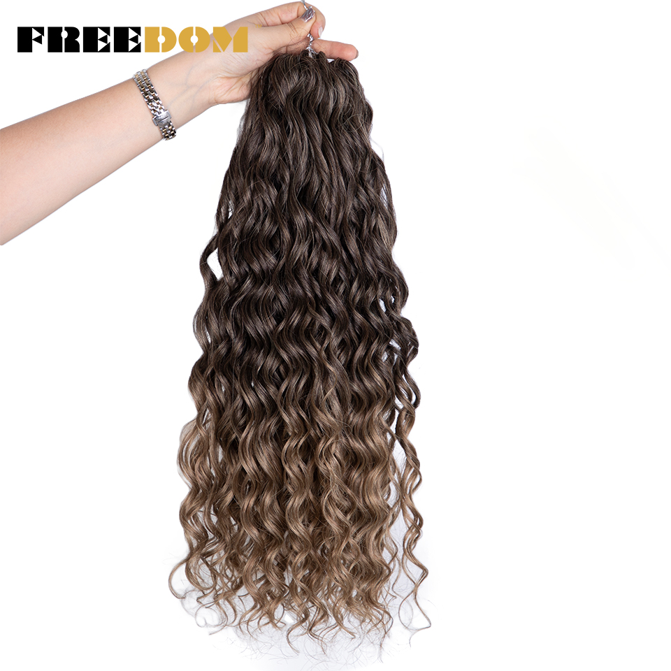 Tự Do Tổng Hợp Sâu Lượn Sóng Xoắn Móc Tóc Phi Tóc Xoăn Croptop Thắt Bím Tóc Cho Nữ Sợi Nhiệt Độ Cao