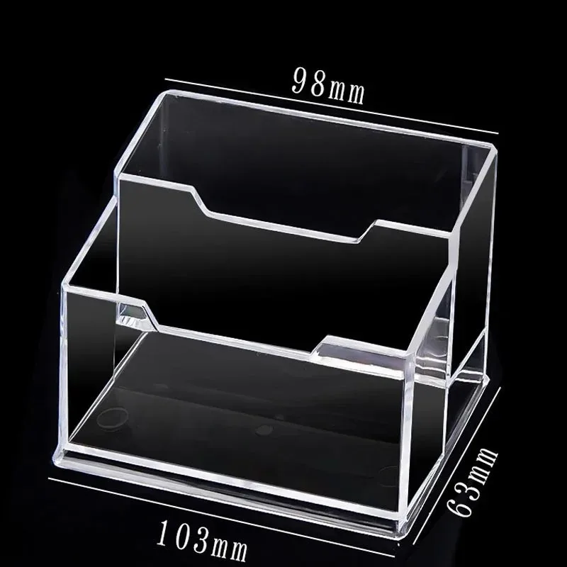 1PCS 카드 보관 상자, 명함 홀더, 창의적인 투명 아크릴, 대용량 명함 상자, 데스크탑 카드 상자