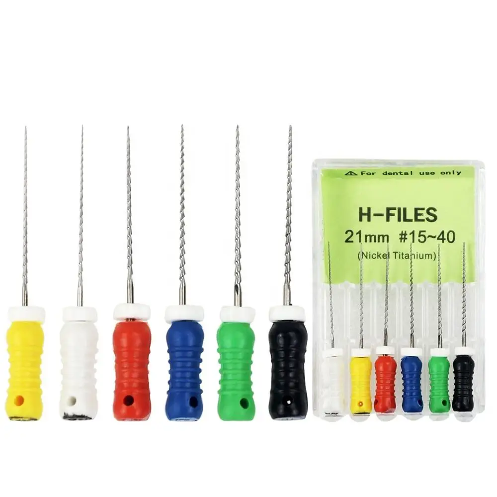 6 buah/kotak File H Dental, File endodontik, File penggunaan tangan 21mm/25mm, File Endo akar Cannal