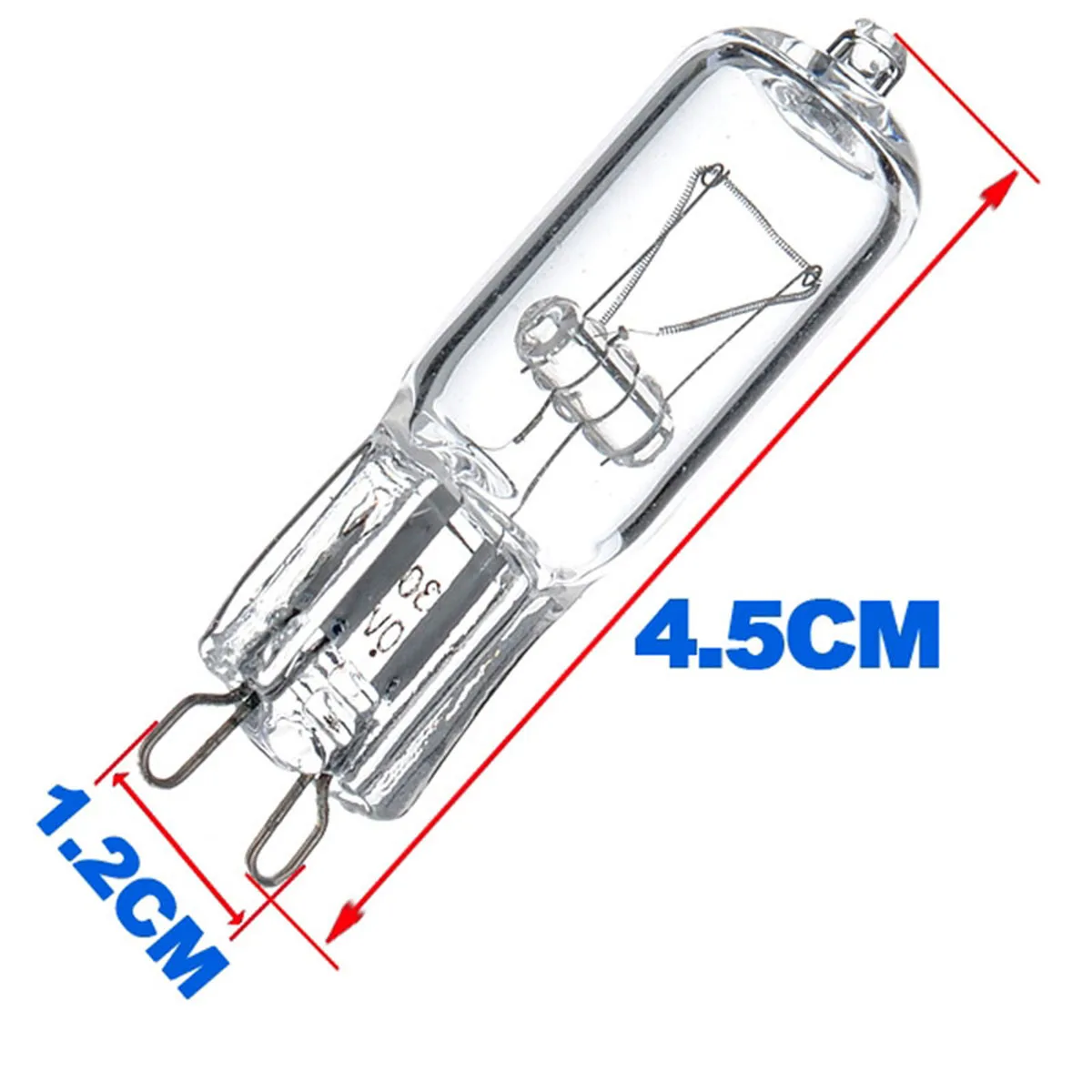 10pcs G9 AC 200-240V 25W 40W 60W Portable Warm Light Halogen Bulb Light Lamp 2700K Globe Capsule Clear Bulbs	2 Pin Base