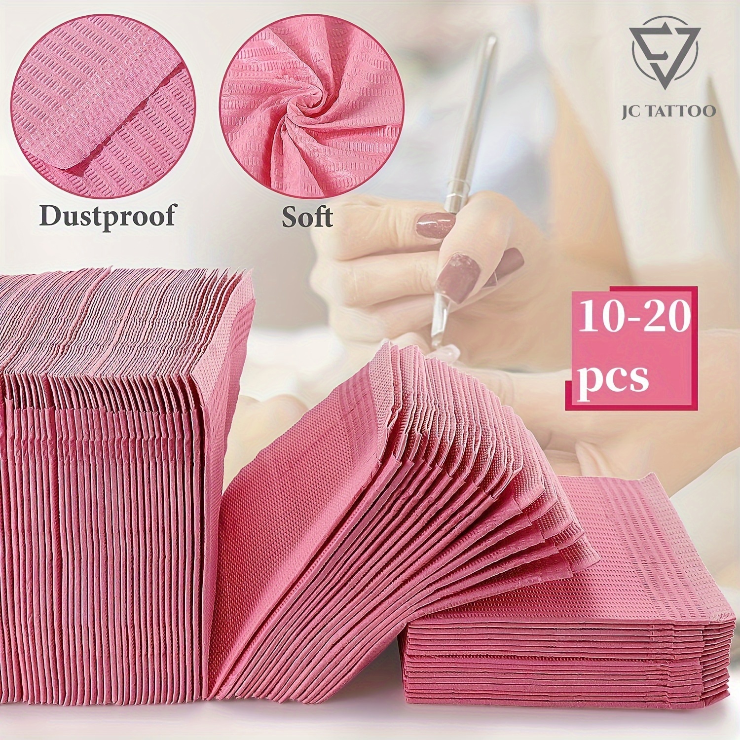 JC TATTOO 125 個歯科よだれかけ使い捨てタトゥークリーニングワイプ 13 "x17" 3 層防水シートネイルテック歯科医院タトゥー用