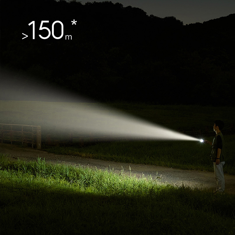 Xiaomi mijia lanterna portátil led multifuncional, bateria ultra longa de 30h, 3 engrenagens, luz forte de 1000 lúmens, leve