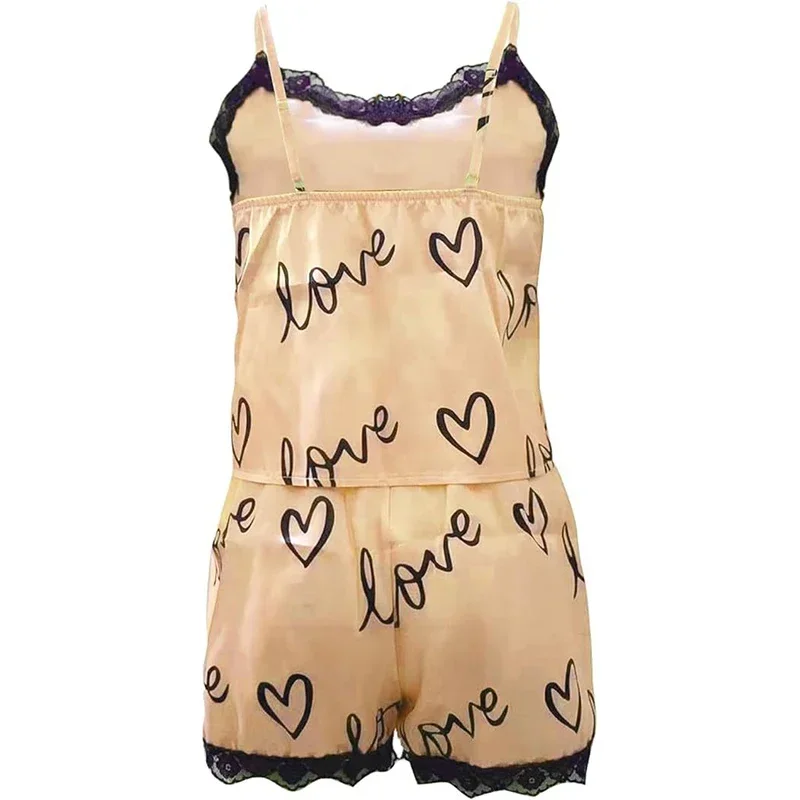 Pyjama femme short costume Homewear sous-vêtements imprimés Pijama Lingerie Sexy Camisoles réservoirs nuisette vêtements de nuit pour femmes