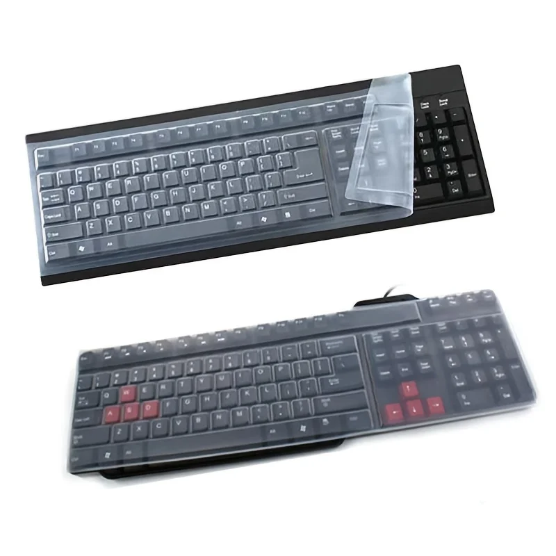 Universele toetsenbord siliconen beschermfolie Skin Cover Desktop PC Transparant silicagel Bump concaaf en convex plat membraan