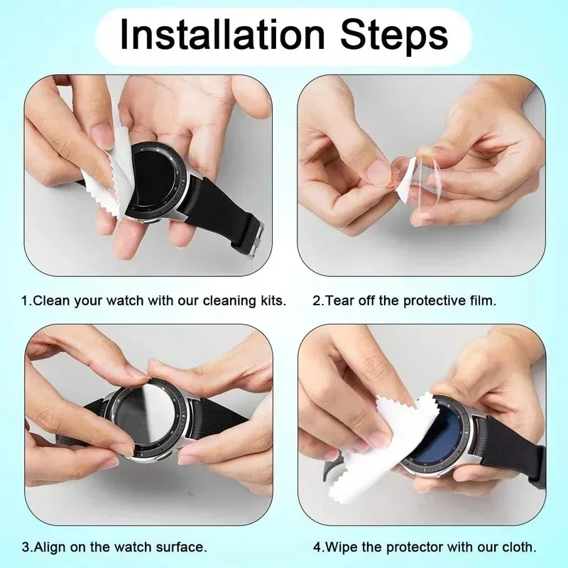 1-5PCS Full Screen Protector for Samsung Galaxy Watch7 6 5 4 40/44mm Hydrogel Film Protective Cover for Watch Classic 43mm 47mm