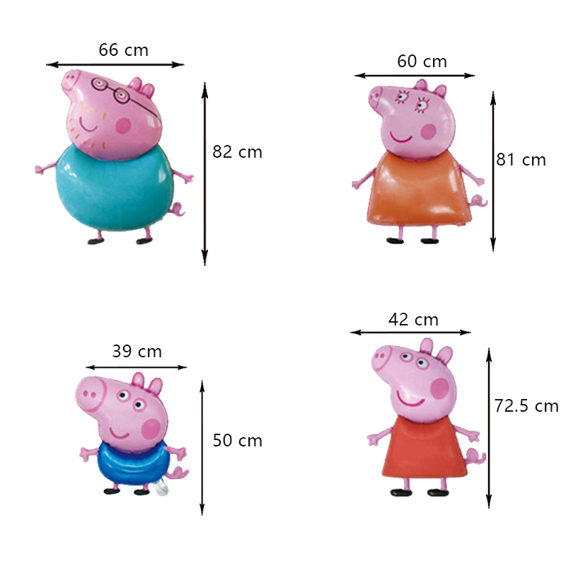 Peppa Pig decoración de fiesta de cumpleaños globo de papel de aluminio para niños suministros para eventos vajilla desechable Banner telón de fondo regalo