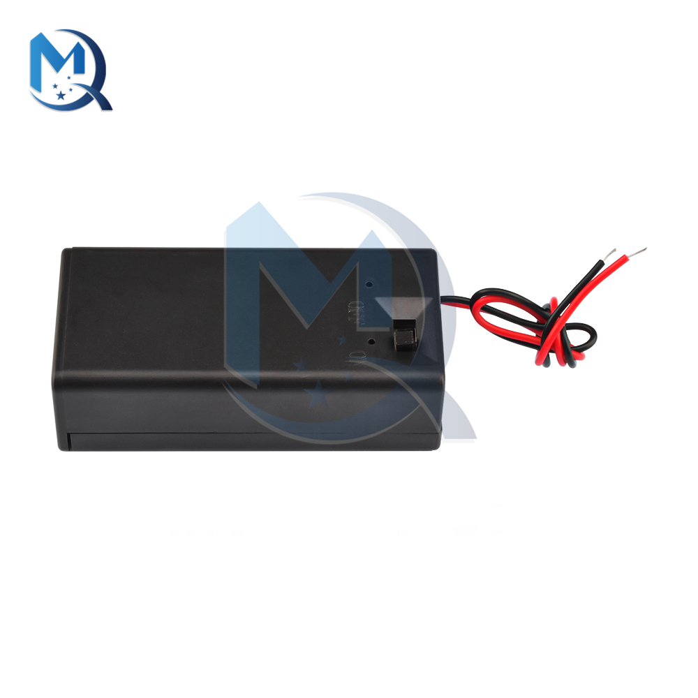 1pc 9V Batterie Lagerung Fall Kunststoff Box Halter Mit Führt AUF/OFF Schalter Abdeckung