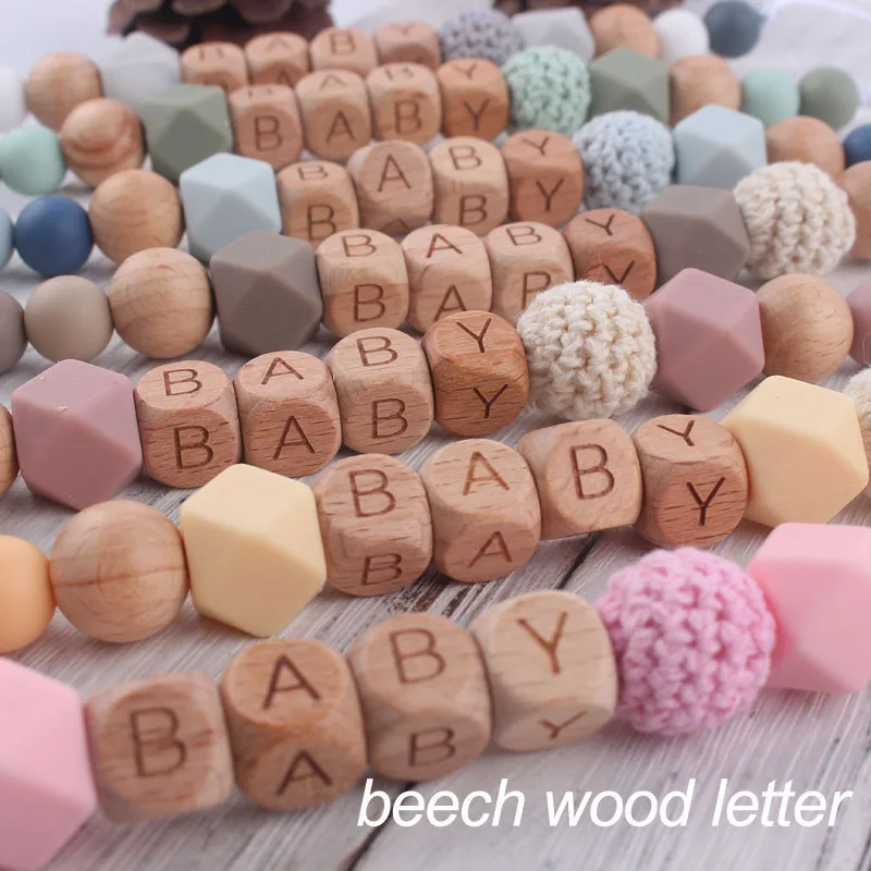 ส่วนบุคคลชื่อ Baby Pacifier คลิปโซ่ลูกปัดซิลิโคน Teethers Dummy จุกนมผู้ถือคลิปทารกแรกเกิดการงอกของฟันของเล่นอุปกรณ์เสริม