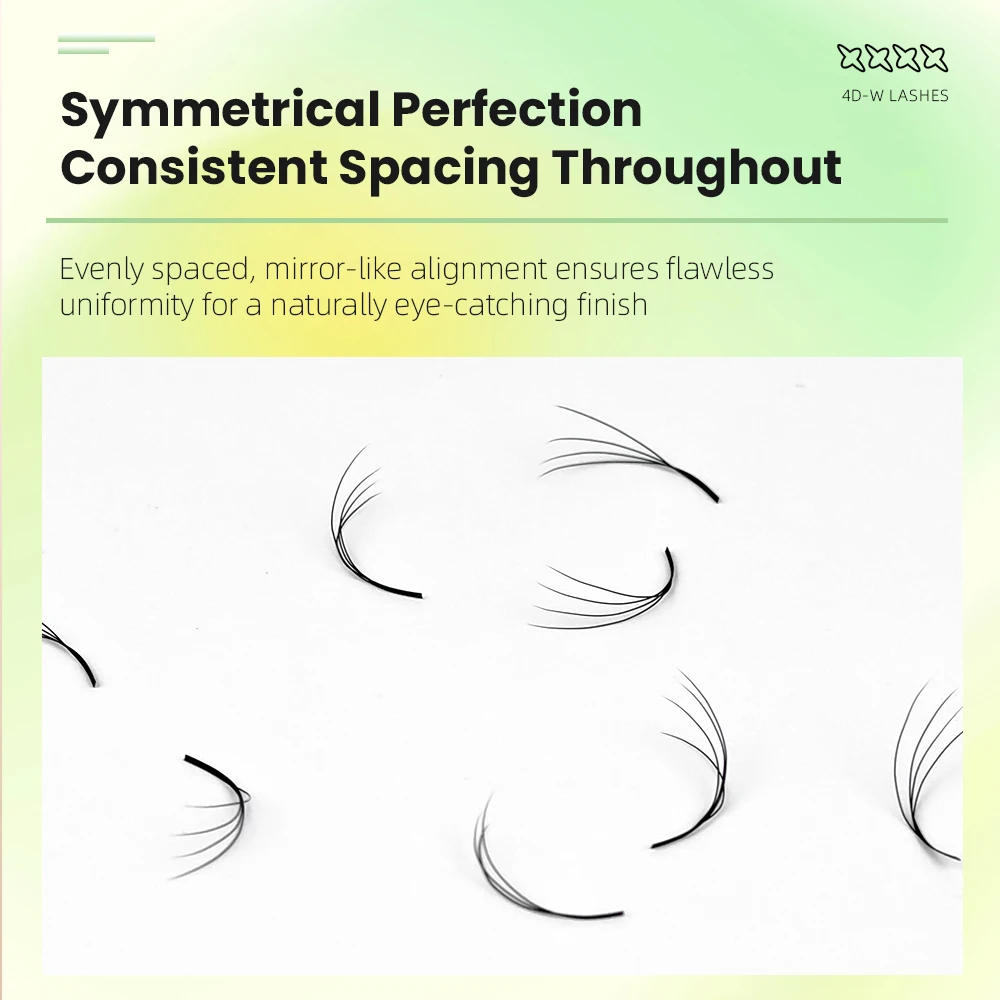 Yelix Smaller Spacing 4D W Shape Eyelash Extension Narrow 4D Lashes Natural Soft Premade Volume Fan Lashes Hand Premium Lashes