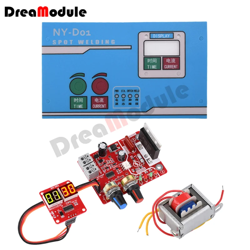 NY-D01 Spot Welding Machine Control Panel With Digital Display Single Pulse Spot Welder Control Board Kit AC110V/AC220V 100A