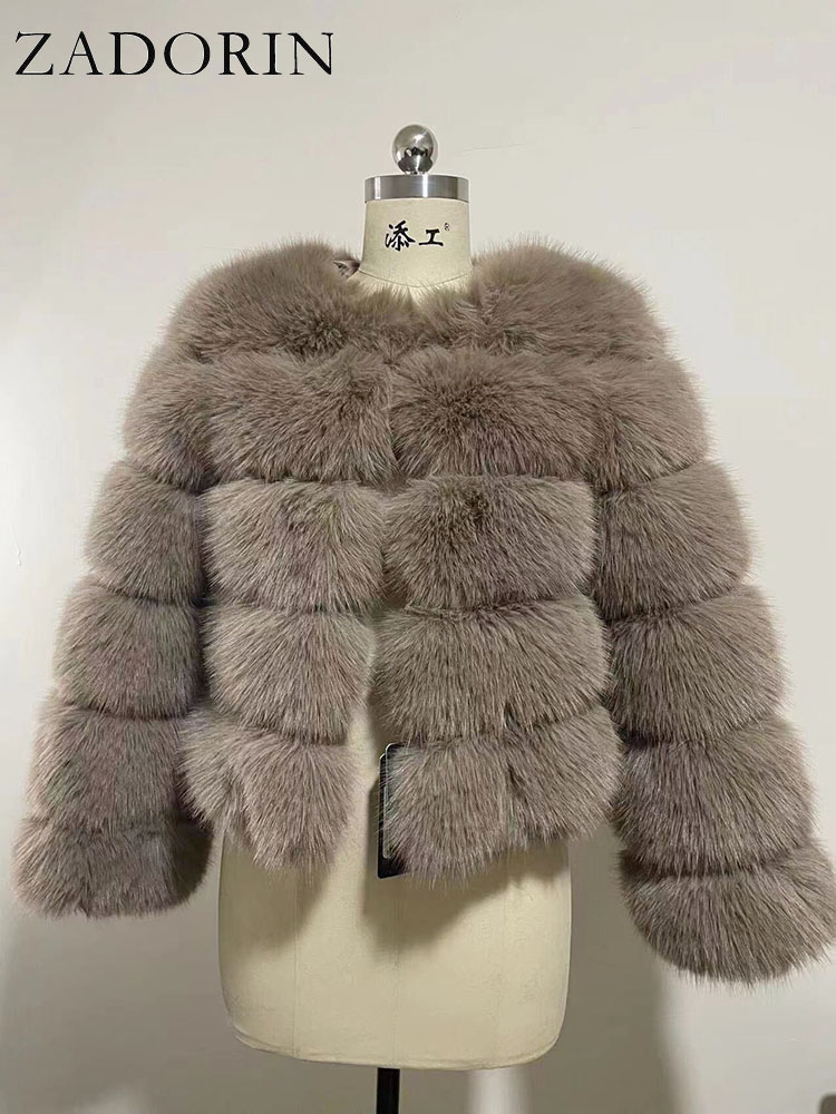 ZADORIN à manches longues fausse fourrure de renard manteau femmes hiver mode épais chaud manteaux de fourrure vêtements d'extérieur fausse fourrure veste femme vêtements