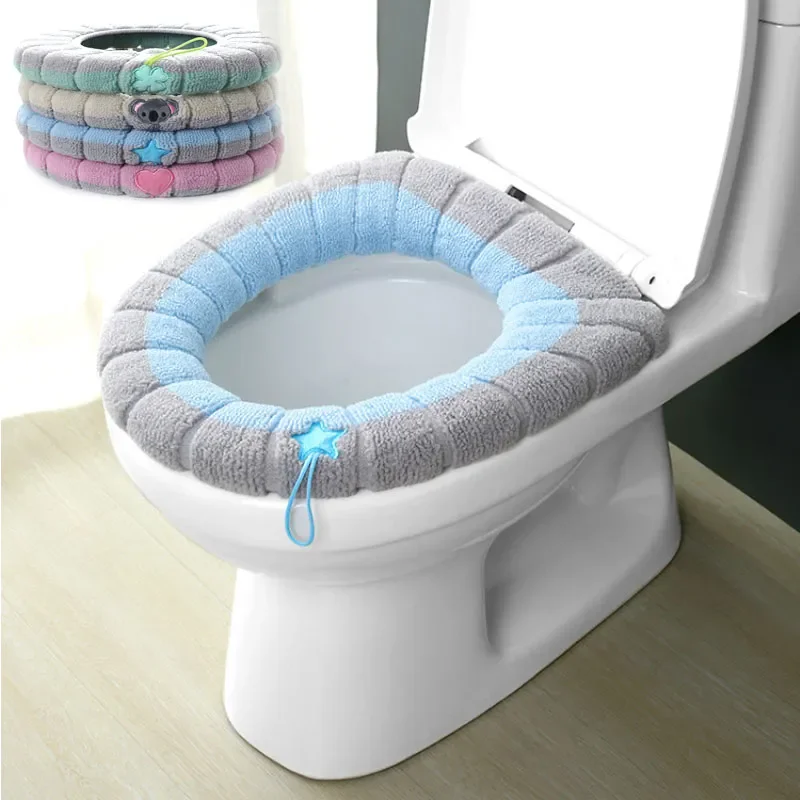 Winter toiletbrilkussens badkamer toiletbrilkussens handvat dikkere zachte ringen met toiletbril isolatieaccessoires